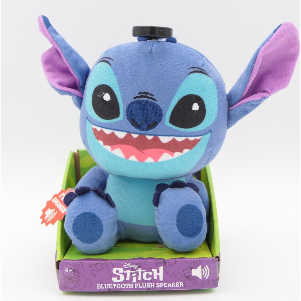 Bitty Boomers Disney Stitch Bluetooth Plush Speaker 6" Clip On w/ Charging Cord